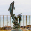 Large Outdoor Garden home decor metal craft bronze dolphin sculpture